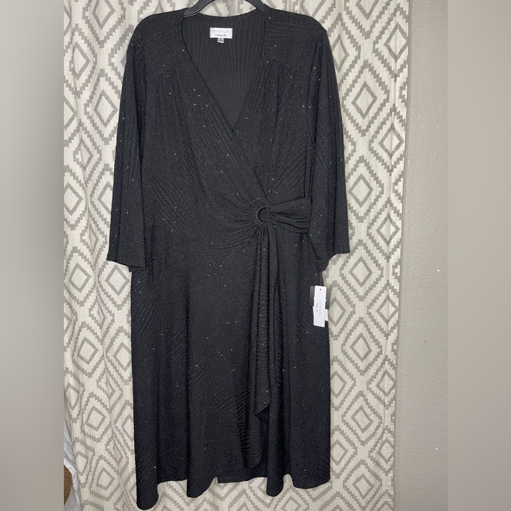 NWT Glitter Midi Cocktail And Party Dress 3x SIGNATURE BY ROBBIE BEE